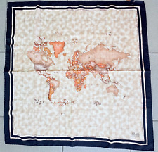 FOULARD  1° CLASSE  Alviero Martini- Donna- Seta 68x68 cm. Immagini Geografiche