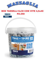 INDEX - BOX PZ.250 TASSELLI NYLON TN4S Ø 6x30 mm C/VITE TPS+ 4,5x40 ZN