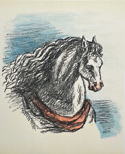 Giorgio DE CHIRICO "Testa di cavallo" , 1972 litografia originale firmata
