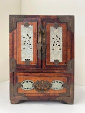 PORTAGIOIE A MOBILETTO IN LEGNO E GIADA CINESE