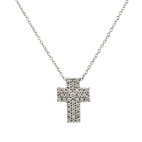 Collana damiani k18 oro bianco - k18,