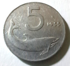 MONETA 5 Lire Del 1955 Delfino