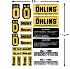 Kit Adesivi Ohlins BUBBLE FREE Moto Steli Forcella Carene 22 Pezzi