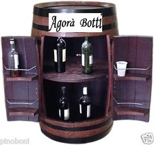 Botte Cantinetta da Barrique con due ante portabicchieri