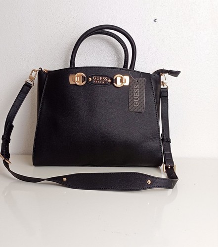 Guess black saffiano satchel - black,