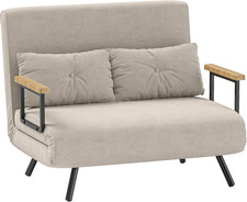 Divano Letto 2 Posti Schienale Regolabile in 5 Posizioni, 2 Cuscini 102X73X81 Cm