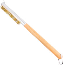 Spazzola per Forno Pizza - 52 Cm, Con Raschietto in Acciaio Inox, Setole in Otto