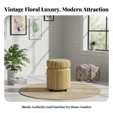 Pouf Cilindrico Fiorato Design