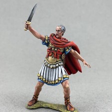 Statuina Giulio Cesare 54 mm 1/32, miniatura in latta dipinta, soldato romano