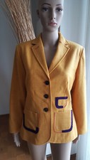 Luca di Firenze * blazer * giacca * 100% lana * giallo mais * 42 M/L * patch maniche a quadri *