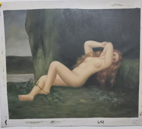 Quadro dama scena nudo dipinto - quadro,