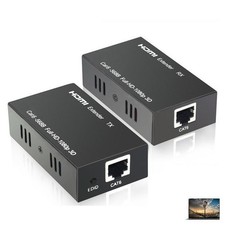 HDMI EXTENDER ETHERNET CAVO DI RETE LAN OVER CAT6 60 METRI HDMI 3D FULLHD 1080P