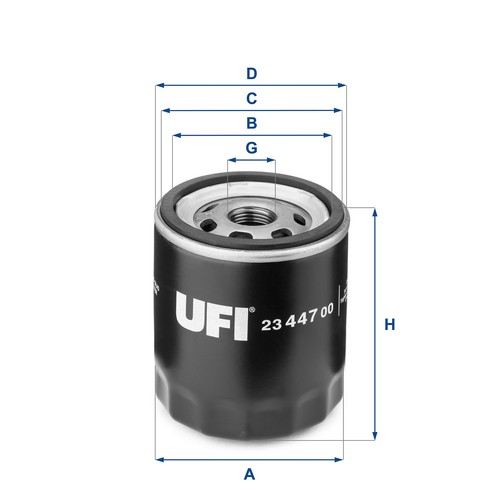 Filtro olio ufi 447 per - olio, 23.447.00