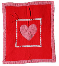 Copertina neonati per culla-carrozzina  cotone /lana con cuore cm 65x55