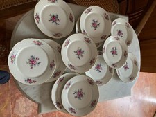 Servizio di 12 piatti da desert con decori floreali Limoges anni 20-30 France