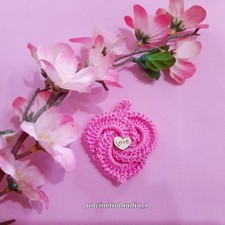 10 Cuori rosa uncinetto