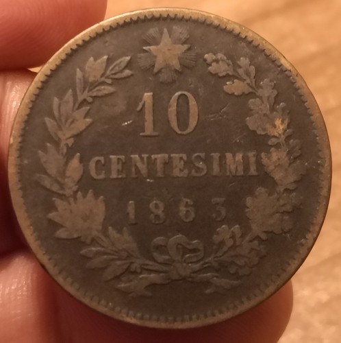 Moneta centesimi 1863 - moneta,