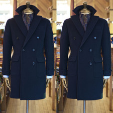 Soprabito uomo blu navy lana