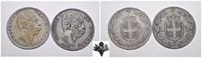 REGNO D'ITALIA 2 lire 1882 1883 LOTTO 2x monete ARGENTO Umberto I