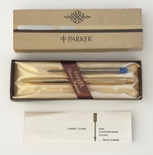 Parker  penna a sfera corpo e cappuccio laminata Oro scatola e certificato