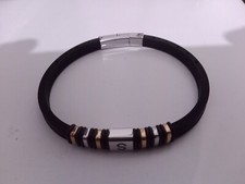 Braccialetto Acciaio Uomo Boccadamo Nero Scritta "S"