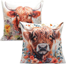 Fodera per Cuscino Con Mucca