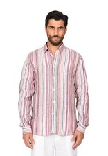 Mens Pure Linen Striped