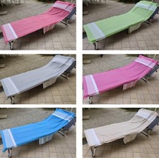 TELO MARE per LETTINO in Cotone Con CUSCINO TASCHE laterali Spiaggia Piscina