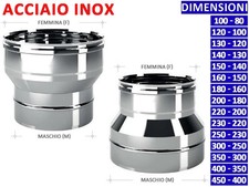 ALLINOX Riduzione-Maggiorazione Acciaio INOX Per Camino o Stufa Canna Fumaria
