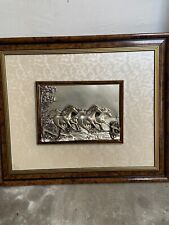 Quadro con cavalli in argento