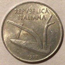 10 LIRE 1977 - REPUBBLICA ITALIANA - ITALIA - ITALY