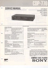 SONY CDP-770 - Manuale di