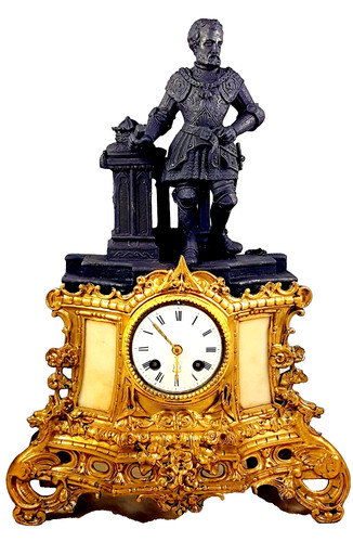 Antico orologio camino - antico, da