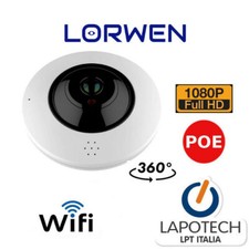 Lorwen Camera IP Fisheye FL36F66WPM POE 4 MPX 360° WIFI AUDIO MICRO SD 3MP