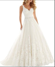 Vestito da Sposa Vestito da Cerimonia Nuziale  Merletto Scollo a cuore