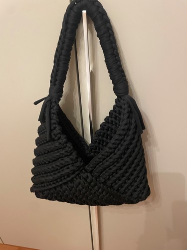 Borsa nera fettuccia con - borsa,