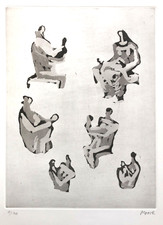  Henry MOORE "Six mother and child studies" , 1979  incisione originale firmata