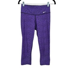 Nike Leggings Donna XS Viola Legend 2.0 Mezzo Stretto Capri Fitted Stampa Dri-Fit