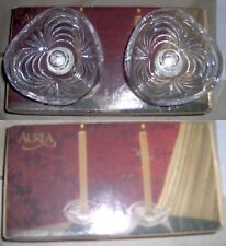 2 PORTA CANDELE IN CRISTALLO  RCR ANNI 80