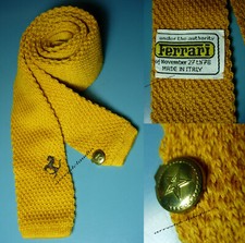 FERRARI CRAVATTA ORIGINALE VINTAGE 130CM CIRCA SENAPE INIZIO '80 100% PURA LANA