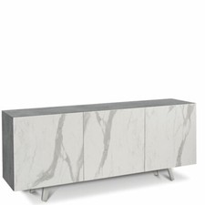 Credenza buffet moderna cemento ante marmo calacatta Mobili credenze in legno
