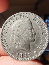 20 Franchi Svizzeri - Confoederatio Helvetica - moneta 1887