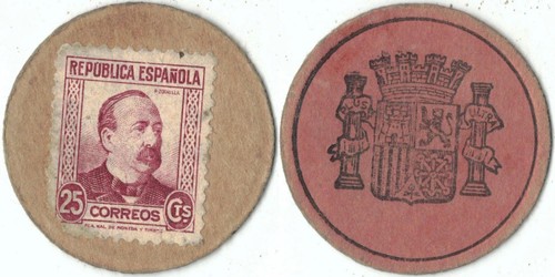 Moneta francobollo spagna - moneta, da