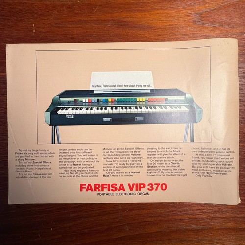 Vintage farfisa vip 370 - farfisa, vip-370