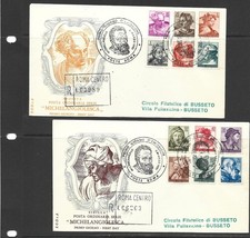 L10) n. 4 FDC Italia Repubblica 1961 Michelangiolesca edizioni Rodia