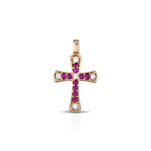 Croce uomo oro bianco e - oro,