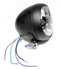 Faro 41/2" nero vetro trasparente per Harley-Davidson Chopper Custom universale 