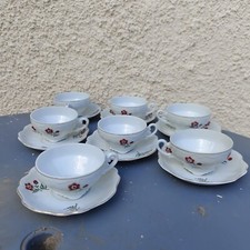 Foreign Servizio Japonese Tazze da te 7 con motivo floreale vintage 50s 