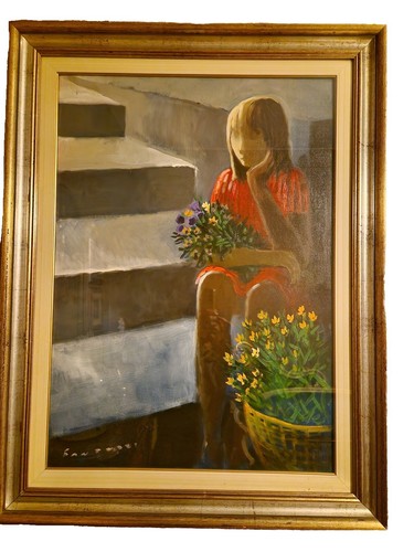 Quadro olio tela con - quadro, su