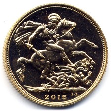 Great Britain - UK : Elizabeth II : Gold Sovereign 2015 : Sterlina oro UNC PL